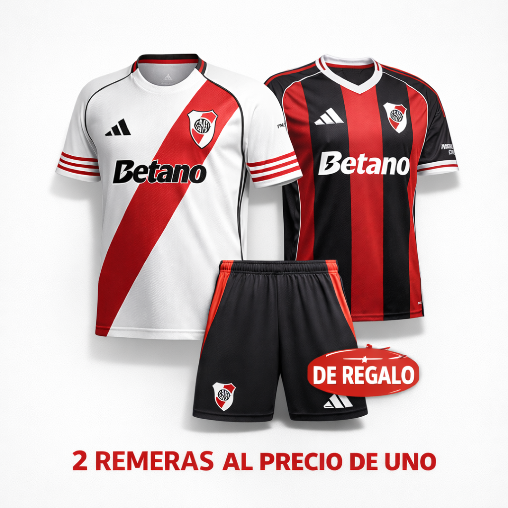 3x1 River Plate Camiseta Titular + Suplente + Short De Regalo